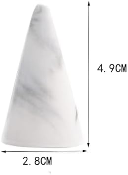 Leadigol Ceramic Cone Shape Finger Ring Holder Single Ring Display Support Holder Decorative Display Stands Marble Decor Jewelry Display Stand Ring Storage Rack - Image 2