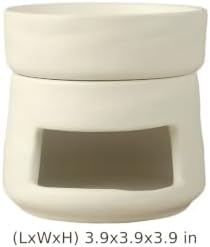Ceramic Essential Oil Burner, 3.9 in Cube, White Decorative Aroma Diffuser with Separable Top Lid, Modern Minimalist Nordic Tealight Candle Holder, for Home Spa Decor and Room Accent - Image 6