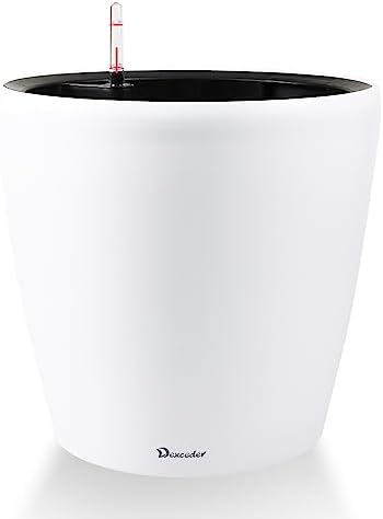 Dexceder 13x12 Self Watering Planter with Wheels (White Matte) by Dexceder