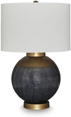 Signature Design by Ashley Table Lamp, Retro Blue with Gold Base by Unknown