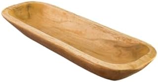 Serene Spaces Living Rectangular Natural Wood Tray – Elegant Centerpiece & Versatile Organizer for Home, Office, Event Decor, 16" Long & 6" Wide by SereneSpacesLiving