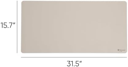 Smead Vegan Leather Desk Pad Mat, Office Desk Mat, Medium, Sandstone Beige - Image 4
