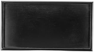 Wooden Serving Tray Rectangular Wood Serving Tray Decorative Platter, 15.4x8.3 Inch Fit for Home Decor Kitchen Coffee Table Candle Holder, (Black) by YELARXI
