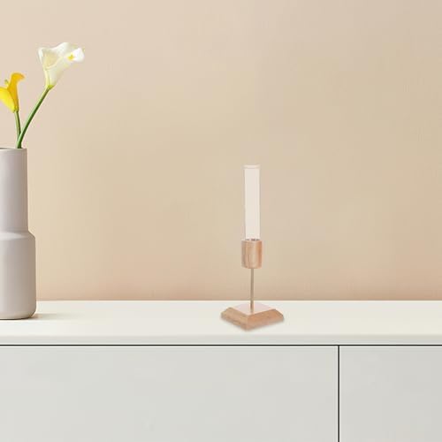 2pcs Glass Terrarium Stand with Wooden Base for Plant Propagation Station, Rustic Hydroponic Flower Vase with Stable Construction and Visible Growth Experience, for Office - Image 6