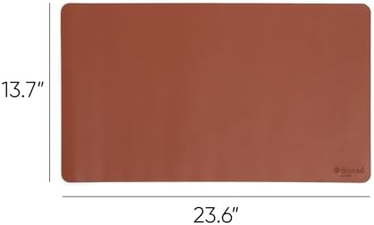 Smead Vegan Leather Desk Pad Mat, Office Desk Mat, Small, Saddle Brown - Image 4