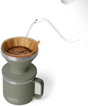 YETI Pour Over Coffee Maker Accessory Ramblers, Designed for Perfect Coffee Extraction Anywhere, Stainless Steel, fits any V60 Filter, Pampa Green - Image 4