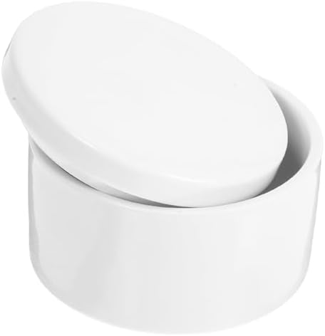 STOBAZA 3 Inch White Ceramic Jewelry Box with Lid, Small Round Porcelain Trinket Dish for Ring Earring, Minimalist Organizer Container for Vanity, DIY Paintable Favor for Wedding Valentine - Image 6