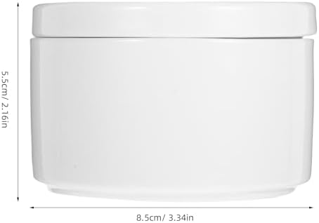 STOBAZA 3 Inch White Ceramic Jewelry Box with Lid, Small Round Porcelain Trinket Dish for Ring Earring, Minimalist Organizer Container for Vanity, DIY Paintable Favor for Wedding Valentine - Image 3
