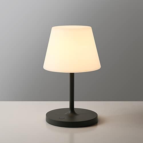 WEILAILUX Outdoor Battery Operated Table Lamp Waterproof, 4000mAh Cordless Table Lamp Rechargeable, Touch Dimmable Desk Lamp, LED Night Light for Patio Camping Restaurant Home, H9.6in, Dark Grey by WEILAILUX