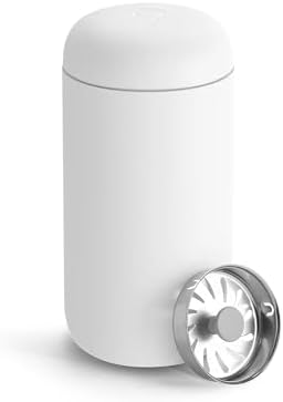 Fellow Carter Move 12oz Ceramic-Lined Coffee Travel Mug - Vacuum-Insulated Stainless Steel Tumbler, No Metallic Taste, Leak-Proof, Hot 12Hr Cold 24Hr, Dishwasher Safe, BPA-Free, Matte White by Unknown
