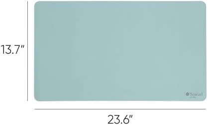 Smead Vegan Leather Desk Pad Mat, Office Desk Mat, Small, Superior Blue - Image 4
