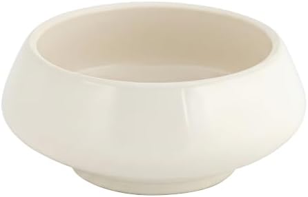 Irregular Ceramic Decorative Bowl Style Planter & Catchall Tray for Keys, Modern Centerpiece Bowl for Home Decor 6.1" L x 6.1" W x 2.8" H White by HMETOL