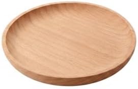 Small Round Beech Wood Tray for Coffee, Snacks, and Desk Organization - Compact Wooden Serving Platter for Nightstand or Entryway by Unknown