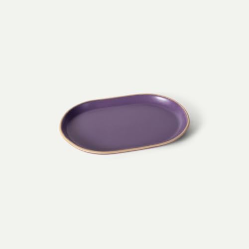 Mora Ceramic Decorative Tray - 10.6in Dish for Jewelry, Soap Dispenser, Perfume, Makeup, Accessories, Candle, in the Bathroom Vanity, Bedside, or Kitchen Counter. Cute Organizers - Nebula by MORA