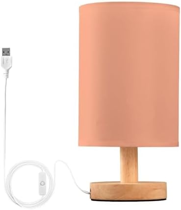 DOMIKING Light Salmon Print Bedside Table Lamp for Bedroom Small Lamps for Nightstand Lamp with Non-Slip Base Desk Lamps for Living Room Dorm Office Kids Room by DOMIKING