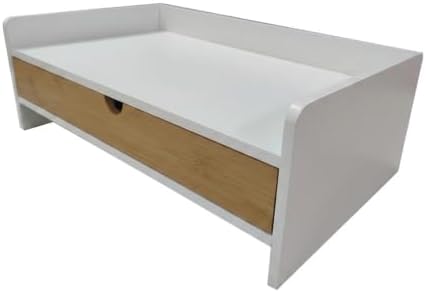 Relaxdays Bamboo Desk Organizer, 1 Drawer, DIN A4 Shelf, Office Organizer - Image 7