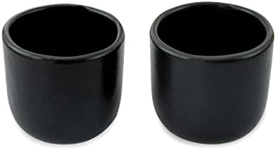 roro 8 oz Matte Black Ceramic Tea Cups, Set of 2 – Handmade Stoneware Coffee & Espresso Cups, Lead-Free, Dishwasher Safe - Image 2