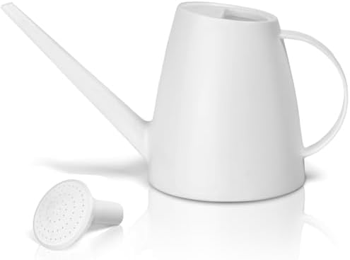 Plastic Watering Can - for Indoor and Outdoor House Plant Garden - with Long Spout - 1/2 Gallon - White by Unknown