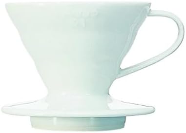 Hario V60 Ceramic Coffee Dripper Pour Over Cone Coffee Maker Size 01, White by Hario