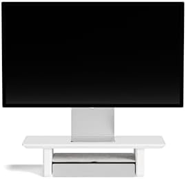 Raico Desk Shelf Setup Mini Monitor Stand, Compact White Wood Organiser, Ergonomic Home Office Accessory (White | 18.8 Inches) by RAICO