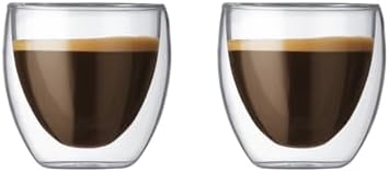 Bodum 2.5oz Pavina Double Wall High-Heat Borosilicate Glass, Set of 2, Clear by Bodum
