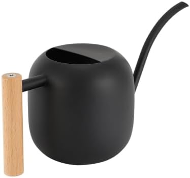 Watering Can 45 oz Long Spout Wooden Handle Stainless Steel - Image 2