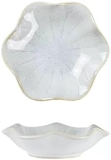 Hopestar Light Gray Lotus Leaf Ceramic Trinket Dish 4.3x4.3x1.2 Inch Decorative Jewelry & Sauce Tray by HOPESTARUS
