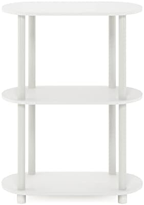 Furinno Turn-N-Tube No Tools 3-Tier Modern Oval Side Display Rack, White/Virgin White - Image 7