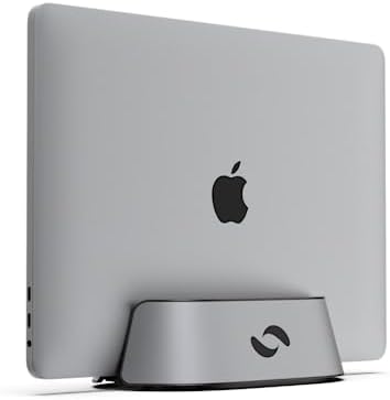 HumanCentric Vertical Laptop Stand in Space Grey Aluminum, Upright Adjustable Holder and Dock, Laptop Vertical Stand Fits MacBook Pro and Other Laptops .5" to 1.5", Clamshell Compatible by HumanCentric