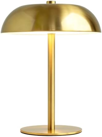 8.4" Mushroom Rechargeable Cordless LED Table Lamp, 5200mAh Battery Powered Portable Table Light with 3 Color Modes & Stepless Dimming, for Patio, Kitchen, Restaurant (Gold) by Unknown