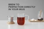 VIVA Minima Eva Glass Tea Cup with Infuser and Lid, 14 oz, Hazy Blue - Image 4