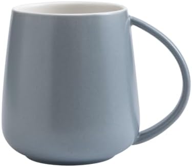 Eyoriza 15Oz Matte Ceramic Coffee Mug - Modern Large Coffee Cups Tea Cup with Big Handle for Home and Office, Ideal Gift for Men Women, Microwave and Dishwasher Safe, Grey by Eyrozia