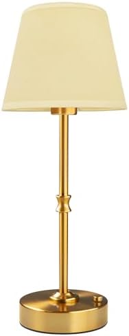 EppieBasic Cordless Table Lamp Rechargeable: Fast Charging & Long Lasting - 2700K Warm Light Small Vintage Gold Lamps - Dinning Living Room Bedroom - Beige Shade by EppieBasic
