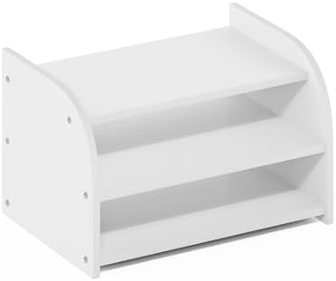 Furinno Classic 3-Tier Monitor Riser, Desk Organizers, Plain White - Image 5