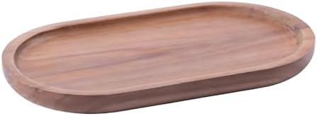 Small Acacia Wood Serving Trays, Oval Wooden Platters by Unknown