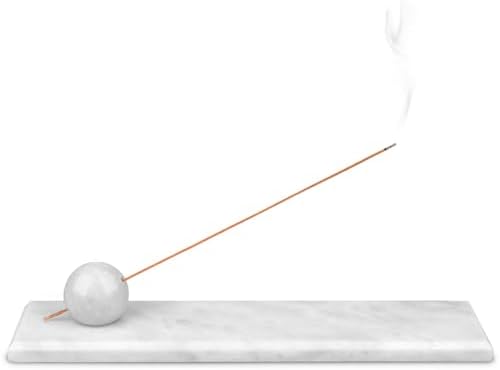 Natural Marble Incense Holder Tray (Grey White) by HESHIBI