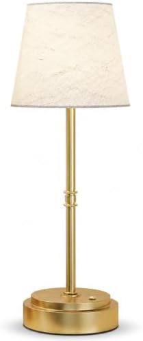 Rechargeable Cordless Table Lamp, Nightstand to End Table,Gold,1 Pack by Litluzecozy
