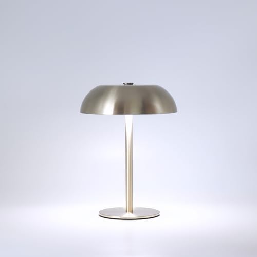 Cordless LED Mushroom Table Lamp, 5200mAh Battery, Dimmable 3 Color, Silver by JHWDHDTableLamp