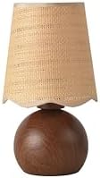 Minimalist Rattan Table Lamp, 11' Height, Woven Lampshade & E26 Socket Metal Base by FENGAROLAMTableLamps