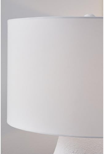 Signature Design by Ashley Dashland Coastal Table Lamp, 31 Inch Tall Statement Height, Textured Metal Base with Fabric Drum Shade, Large Living Room Lighting, White and Navy Blue Ombre - Image 5