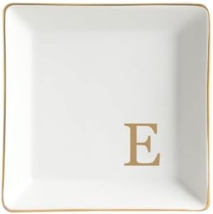 Fmeida Personalized Jewelry Dish Tray with Initial, Gifts for Women Bride by Fmeida