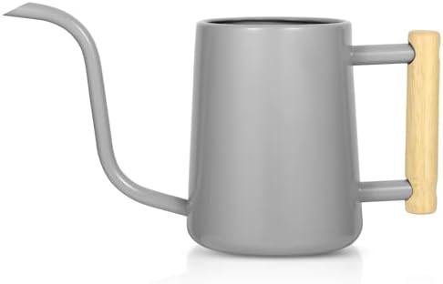 Watering Can Indoor Plants, 35 oz/1000 ml Metal Stainless Steel Watering Can Pot with Long Spout for Indoor House Plants Bonsai Outdoor Garden Flower Decorative (Gray) by Unknown