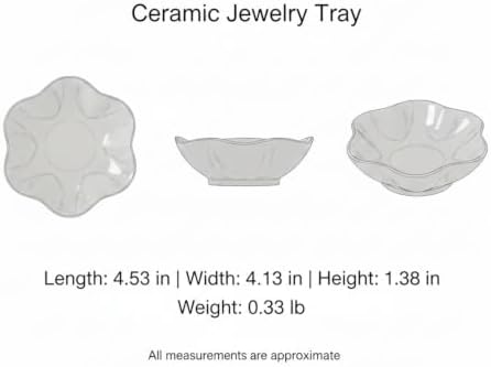 Small Ceramic Jewelry Tray for Rings and Earrings, Decorative Catchall Dish for Vanity, Nightstand, or Dresser Top - Image 7