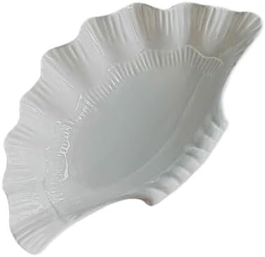 Seashell Jewelry Dish Tray - Ceramic Entryway Storage Bowl - Multifunctional Home Decor for Jewelry & Accessories - Beige Shell Shaped Organizer by Unknown