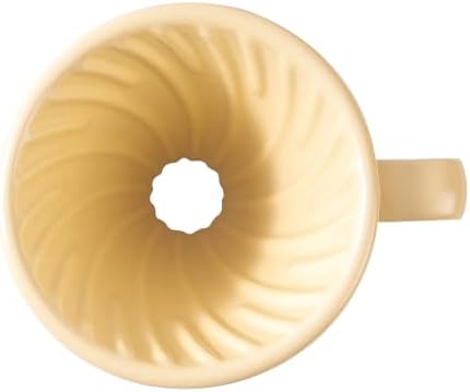 Ceramic Pour Over Coffee Maker, Non-Electric Pour Over Coffee Dripper, Manual Brew Maker, Ceramic Cone Coffee Filter Cup, Single Cups Porcelain Slow Brewing Accessories for Gifts, Yellow - Image 2