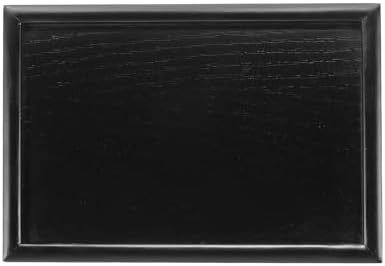 Wooden Serving Tray Rectangular Wood Serving Tray Decorative Platter, 9.8x7.1 Inch Fit for Home Decor Kitchen Coffee Table Candle Holder, (Black) by YELARXI