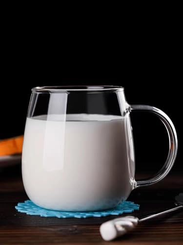Coffee Cup Set of 4, high borosilicate glass cups, clear glass coffee cups, large glassware set, 16 ounce glass cups with handles, can also be given as gifts - Image 3