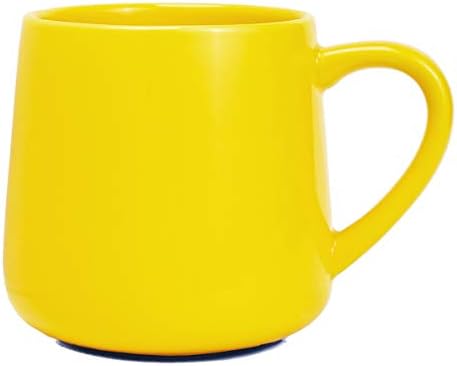 Bosmarlin Large Glossy Ceramic Coffee Mug, Yellow Tea Cup for Office and Home, 18 oz, Suitable for Dishwasher and Microwave, 1 Pack (Yellow) by Bosmarlin