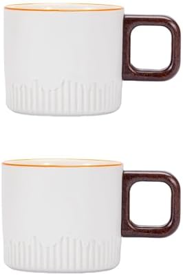 Zurucily Espresso Cups Set of 2, 2 oz Ceramic Espresso Cups, Demitasse Cups for Tea or Coffee (White) by zurucily