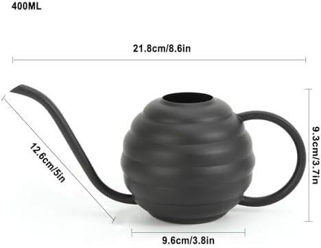 Plant Watering Bottle, 400ml/14oz, Retro Style Watering Can, Matte, Frosted (Black) - Image 2